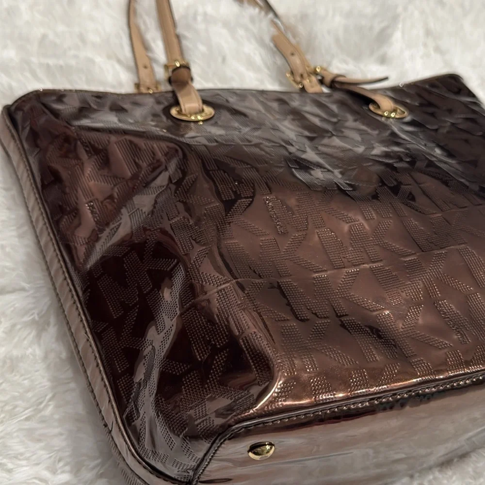 Michael Michael Kors Jet Set Bronze Mirror Metallic Tote